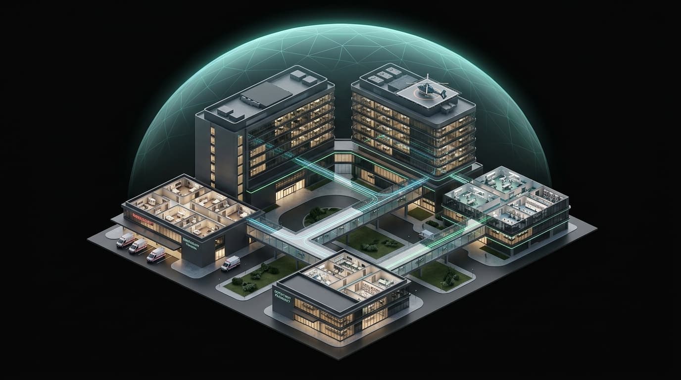 Medixo Multi-Building Hospital Campus 3D Architecture