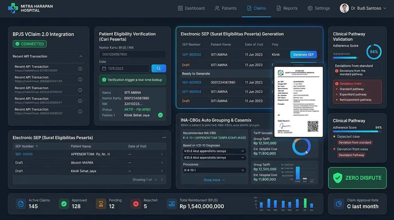 Medixo BPJS VClaim 2.0 Bridging Dashboard & SEP Digital